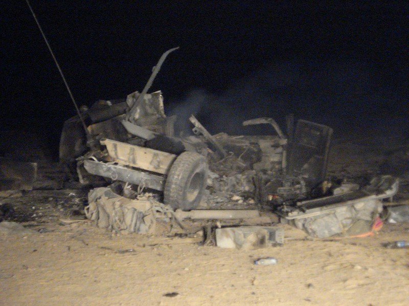Vehicle after IED blast